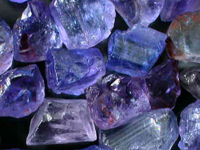 Raw Tanzanite found only in Tanzania